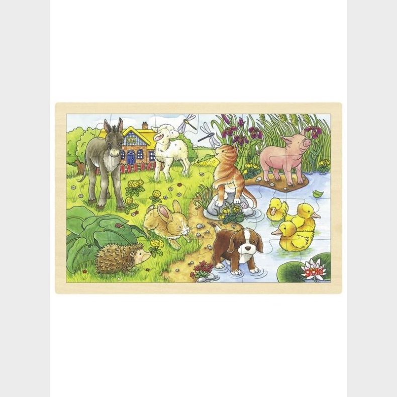 Goki Wooden Jigsaw Puzzle Baby Animals 24 pcs. Wood