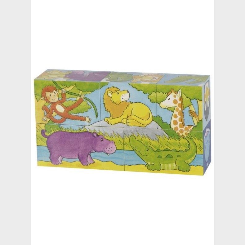 Goki Wooden Block Puzzle Safari 5 pcs. Wood