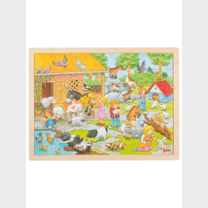 Goki Wooden Jigsaw Puzzle Petting Zoo 48 pcs. Wood