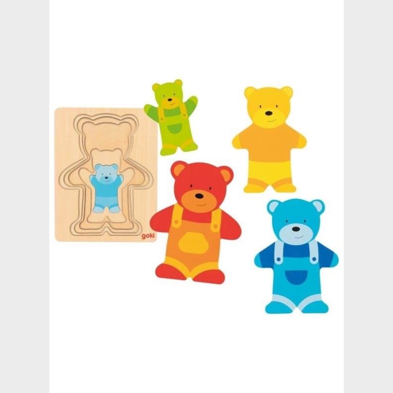 Goki Wooden Layer Puzzle Bear 5 pcs. Wood