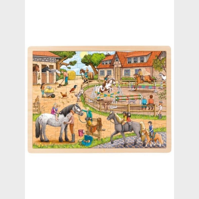 Goki Wooden Jigsaw Puzzle Horse Riding School 96 pcs. Wood