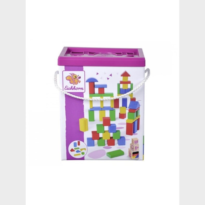 Eichhorn Wooden Blocks Colored 50pcs.