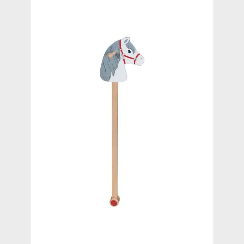 Goki Wooden Hobby Horse White with Gray Mane